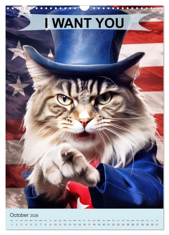 Produktbild: I want you animals (Wall Calendar 2026 DIN A3 portrait), CALVENDO 12 Month Wall Calendar
