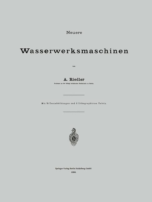 Produktbild: Neuere Wasserwerksmaschinen