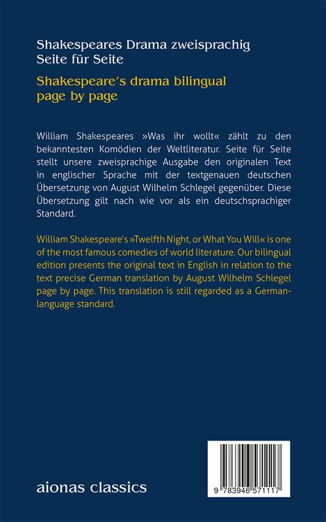 Produktbild: Was ihr wollt. Shakespeare. Zweisprachig: Englisch-Deutsch / Twelfth Night, or What You Will