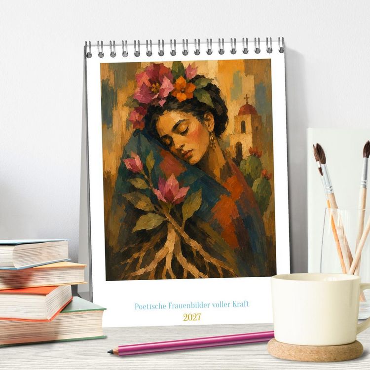 Produktbild: Die Sprache der Wurzeln - Poetische Frauenbilder voller Kraft (Tischkalender 2027 DIN A5 hoch), CALVENDO Monatskalender