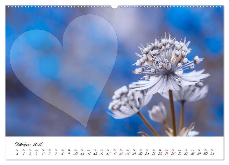 Produktbild: Blauer Bl&uuml;tentraum - Bastelkalender (Wandkalender 2026 DIN A2 quer), CALVENDO Monatskalender