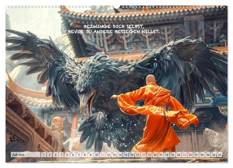 Produktbild: Shaolin M&ouml;nche - Weisheit und Disziplin (Wandkalender 2026 DIN A2 quer), CALVENDO Monatskalender