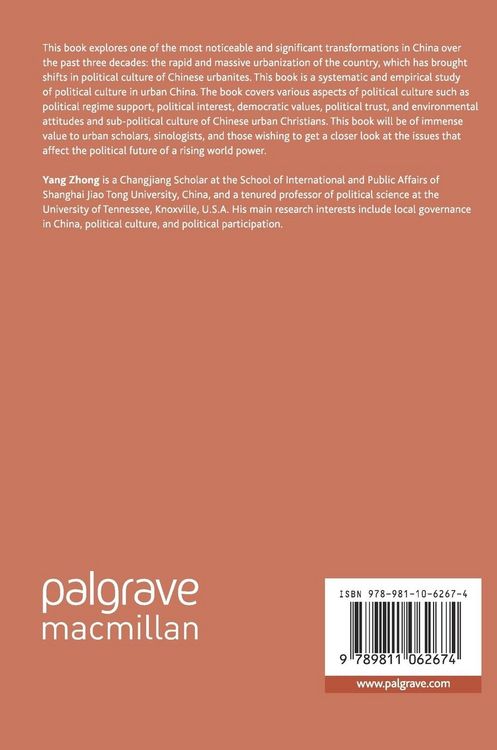 Produktbild: Political Culture and Participation in Urban China