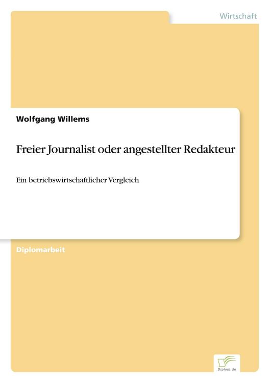 Produktbild: Freier Journalist oder angestellter Redakteur