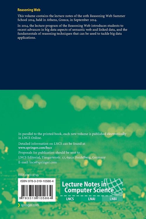 Produktbild: Reasoning Web. Reasoning and the Web in the Big Data Era
