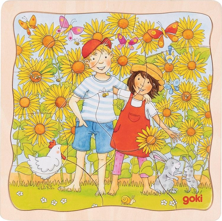 Produktbild: Schichtenpuzzle Sonnenblumenfeld