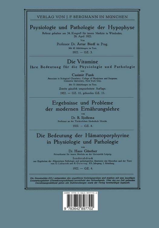 Produktbild: Die pathologische Physiologie des Gesamtstoff- und Kraftwechsels bei der Ern&auml;hrung des Menschen