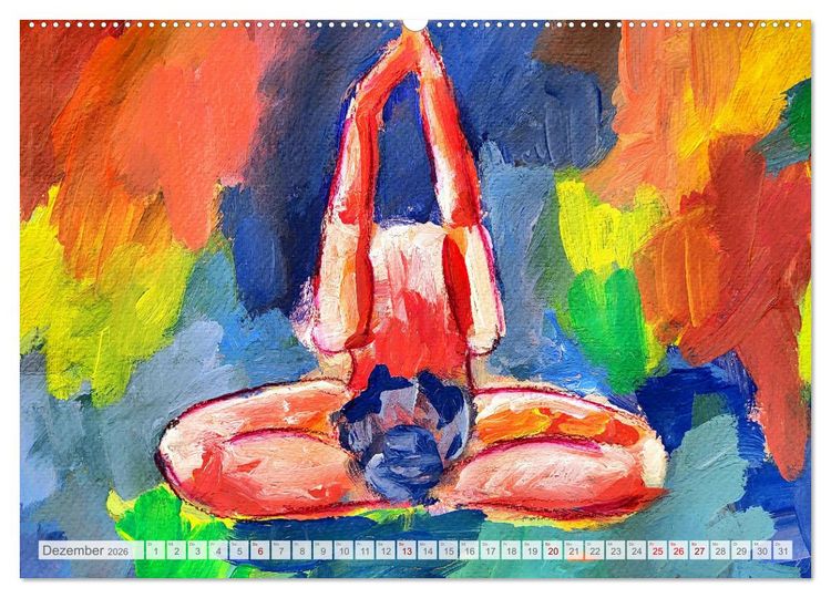 Produktbild: Yin Yoga Art - K&uuml;nstlerische Darstellung von Yin Yoga Asanas (Wandkalender 2026 DIN A2 quer), CALVENDO Monatskalender