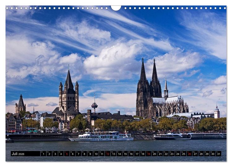 Produktbild: K&Ouml;LN AUSBLICK - RHEINBLICK (Wandkalender 2026 DIN A3 quer), CALVENDO Monatskalender