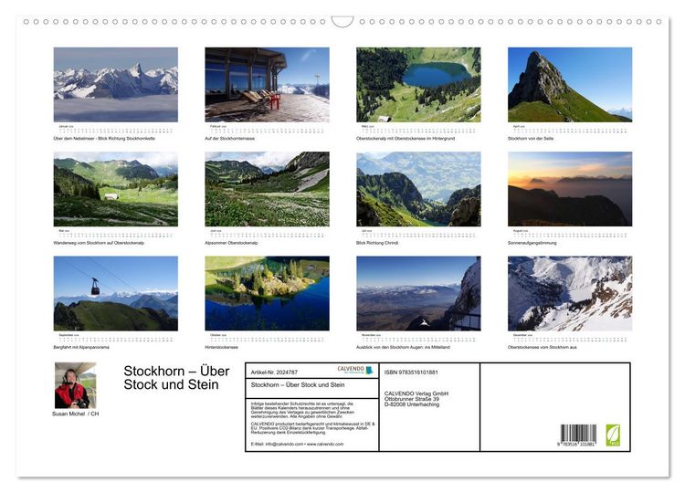 Produktbild: Stockhorn &ndash; &Uuml;ber Stock und Stein (Wandkalender 2026 DIN A2 quer), CALVENDO Monatskalender