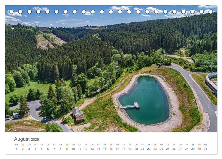 Produktbild: Oberhof - Urlaubsparadies am Rennsteig (Tischkalender 2026 DIN A5 quer), CALVENDO Monatskalender