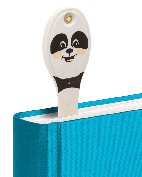Produktbild: Flexilight Leselicht (Panda) - schwarz - 2 in 1 Leselampe & Lesezeichen - LED Leselicht - Geschenk f&uuml;r Leser, Buchliebhaber - Deutsche Ausgabe