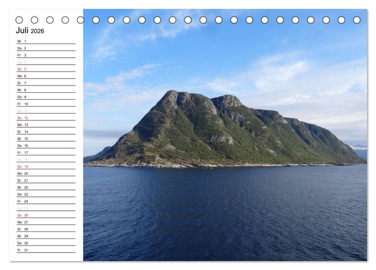 Produktbild: Impressionen von Norwegen entlang der Hurtigruten (Tischkalender 2026 DIN A5 quer), CALVENDO Monatskalender