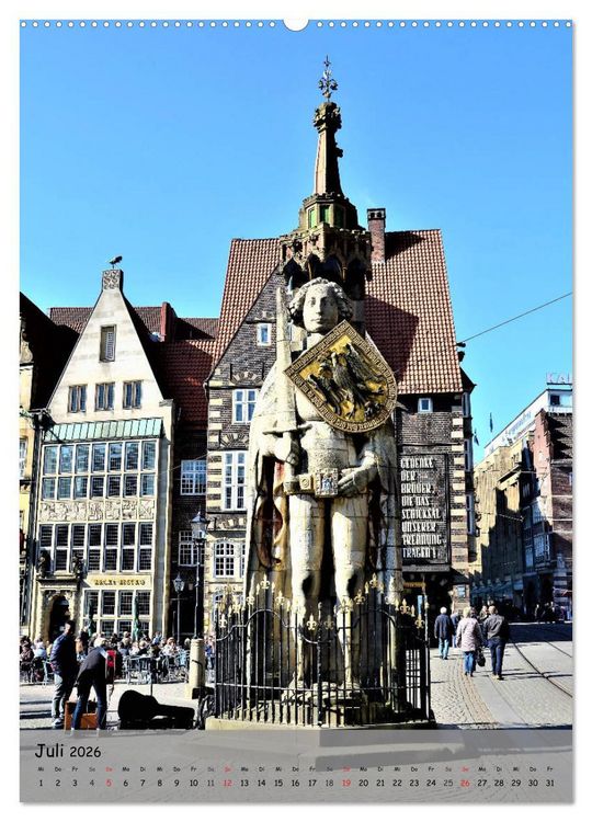 Produktbild: Freie Hansestadt BREMEN (Wandkalender 2026 DIN A2 hoch), CALVENDO Monatskalender