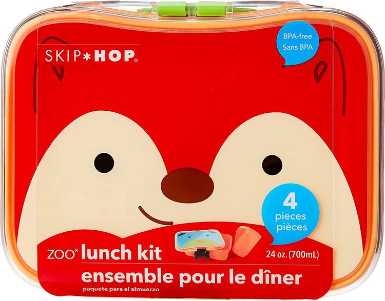 Produktbild: Du wirst dieses bunte, 4-teilige Set lieben, das sich hervorragend eignet, um das Pausenbrot in die Schule oder einen Snack in den Park mitzunehmen. Das Set f&uuml;r &bdquo;gro&szlig;e Kinder&ldquo; f&ouml;rdert das selbstst&auml;ndige Essen und enth&auml;lt einen kleineren Snackbeh&auml;lter