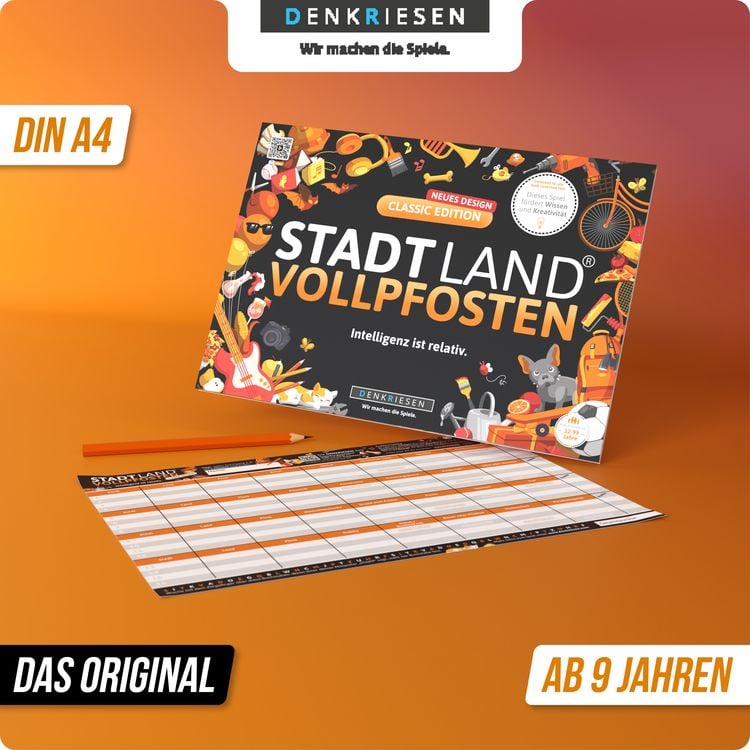Produktbild: DENKRIESEN - STADT LAND VOLLPFOSTEN&reg; - CLASSIC EDITION - "Intelligenz ist relativ." - A4