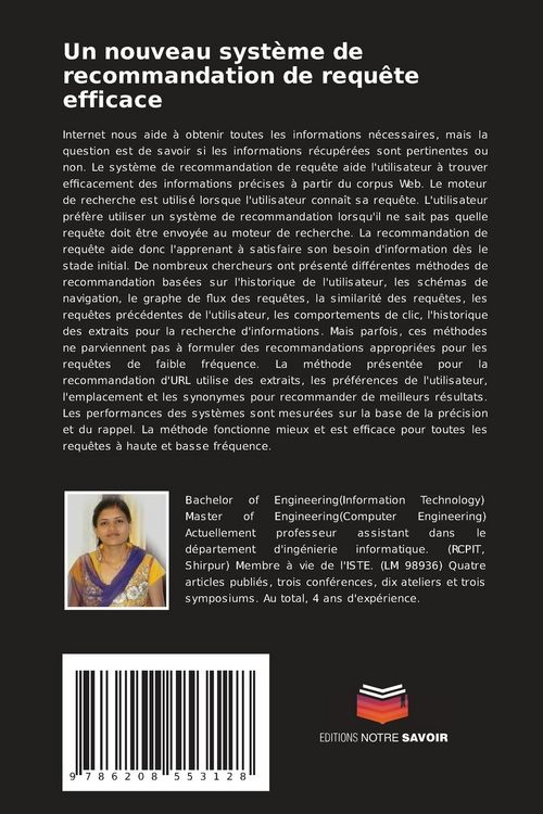 Produktbild: Un nouveau syst&egrave;me de recommandation de requ&ecirc;te efficace