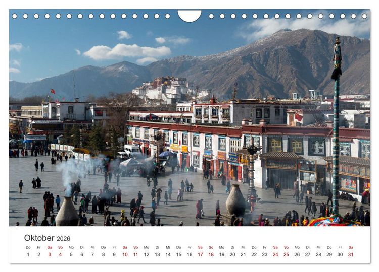 Produktbild: Tibet - Kloster und Landschaft (Wandkalender 2026 DIN A4 quer), CALVENDO Monatskalender