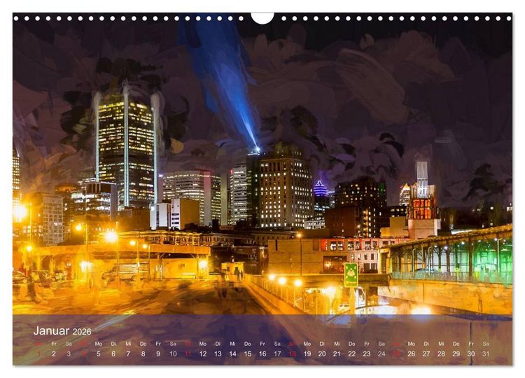 Produktbild: Montreal bei Nacht (Wandkalender 2026 DIN A3 quer), CALVENDO Monatskalender