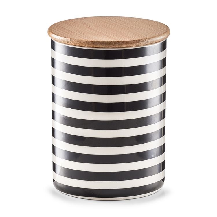 Produktbild: neuetischkultur Vorratsdose m. Bambusdeckel "Stripes", Keramik
