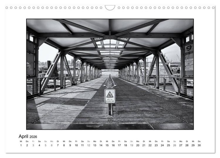 Produktbild: Hamburg in schwarz-wei&szlig; (Wandkalender 2026 DIN A3 quer), CALVENDO Monatskalender