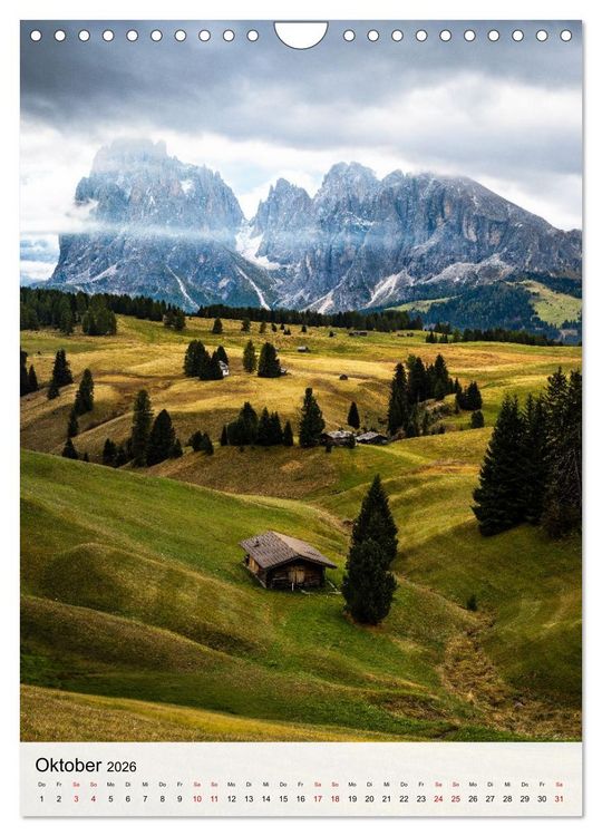 Produktbild: Die Dolomiten - Berge, die begeistern (Wandkalender 2026 DIN A4 hoch), CALVENDO Monatskalender