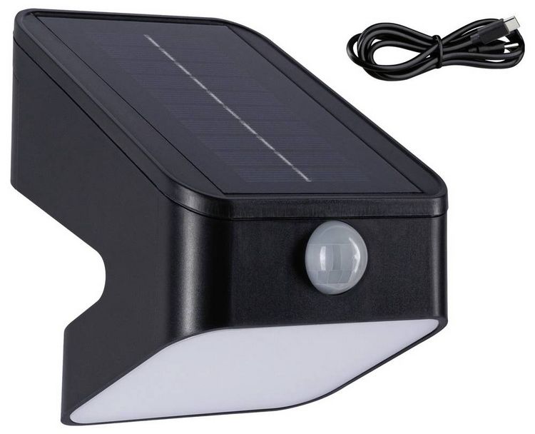 Produktbild: Paulmann 94608 Lesly Solar-Wandstrahler mit Bewegungsmelder 5.5W Warmwei&szlig; Anthrazit