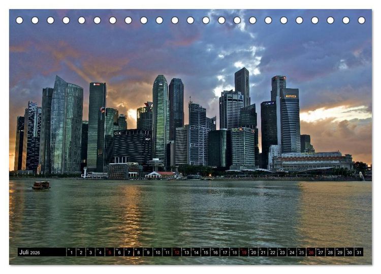 Produktbild: Singapur - Einzigartige Skylines (Tischkalender 2026 DIN A5 quer), CALVENDO Monatskalender