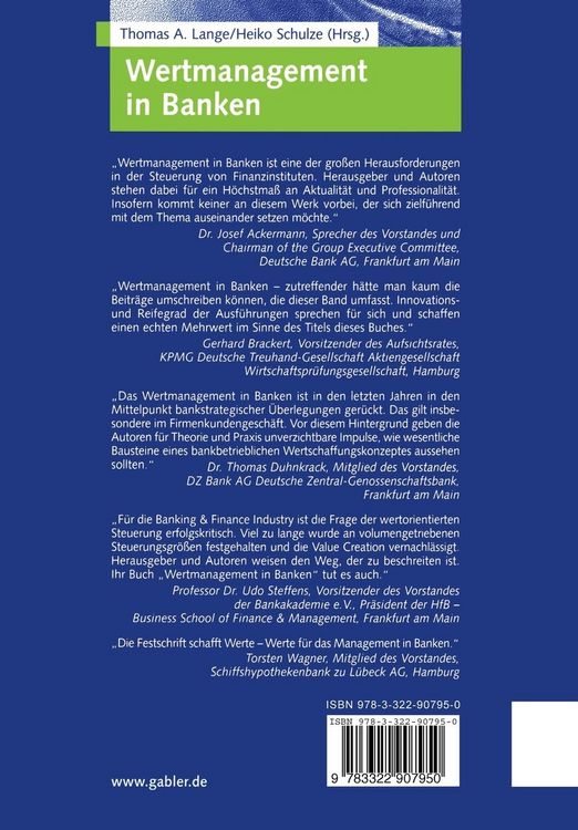 Produktbild: Wertmanagement in Banken