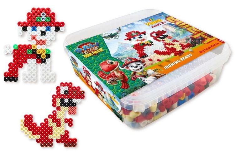 Produktbild: HAMA 8757 - My first Hama, B&uuml;gelperlen Maxi3+, Paw Patrol Dino Movie, Box mit ca. 600 St&uuml;ck, Stiftplatte und Zubeh&ouml;r