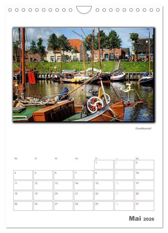 Produktbild: Ostfriesland - die bezaubernden alten H&auml;fen / Planer (Wandkalender 2026 DIN A4 hoch), CALVENDO Monatskalender