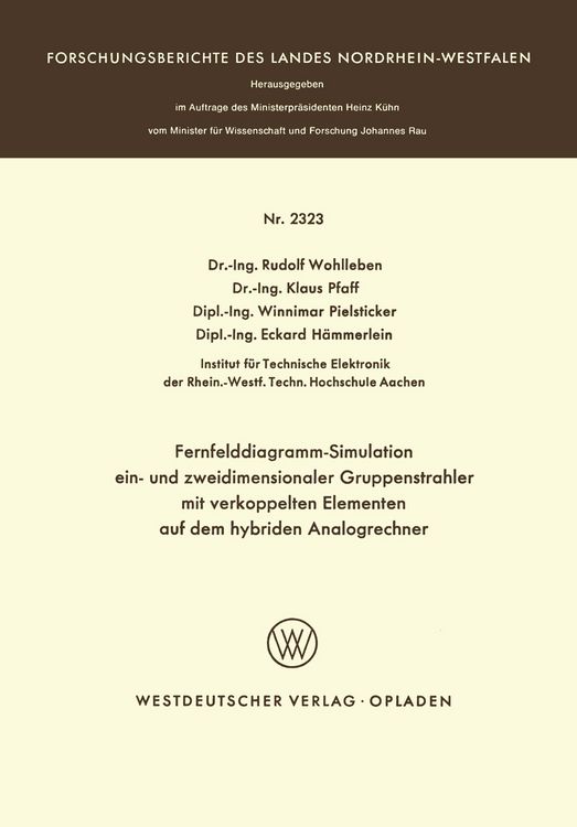 Produktbild: Fernfelddiagramm-Simulation ein- und zweidimensionaler Gruppenstrahler mit verkoppelten Elementen auf dem hybriden Analogrechner