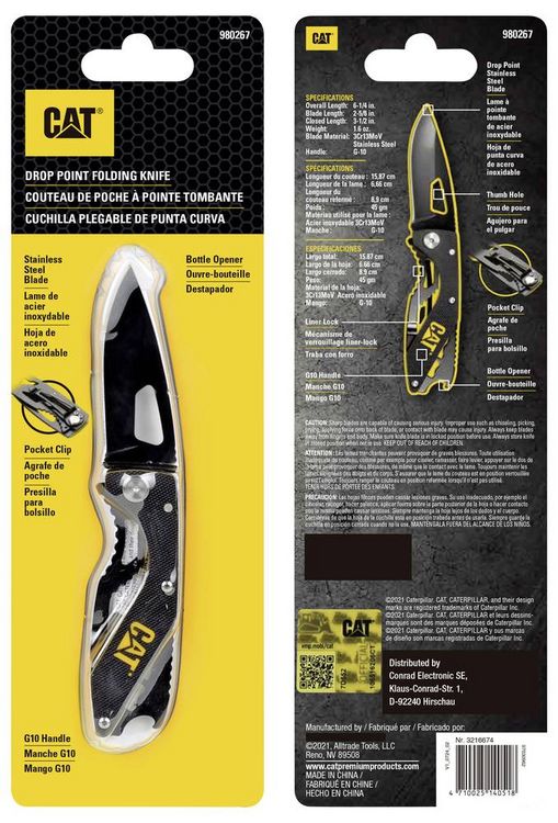 Produktbild: CAT 980267 Allzweckmesser Klingenl&auml;nge 67mm