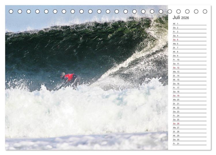 Produktbild: Surfen - Spa&szlig; auf den Wellen (Tischkalender 2026 DIN A5 quer), CALVENDO Monatskalender
