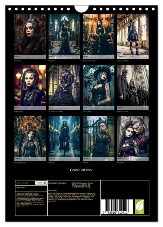 Produktbild: Gothic ist cool (Wandkalender 2026 DIN A4 hoch), CALVENDO Monatskalender