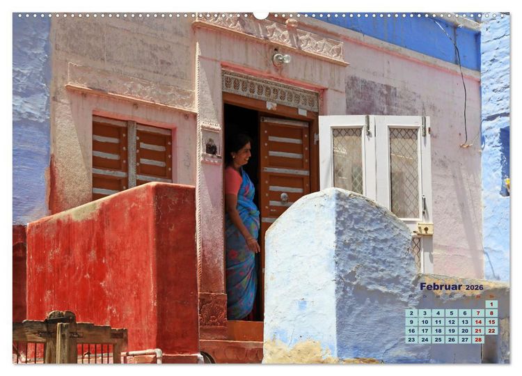 Produktbild: Typisch Indien - Unterwegs in Rajasthan (hochwertiger Premium Wandkalender 2026 DIN A2 quer), Kunstdruck in Hochglanz