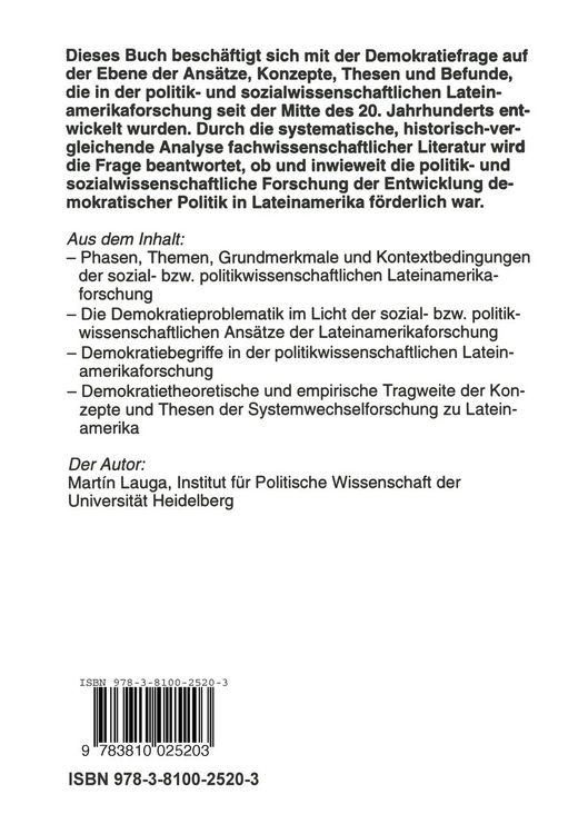 Produktbild: Demokratietheorie in Lateinamerika