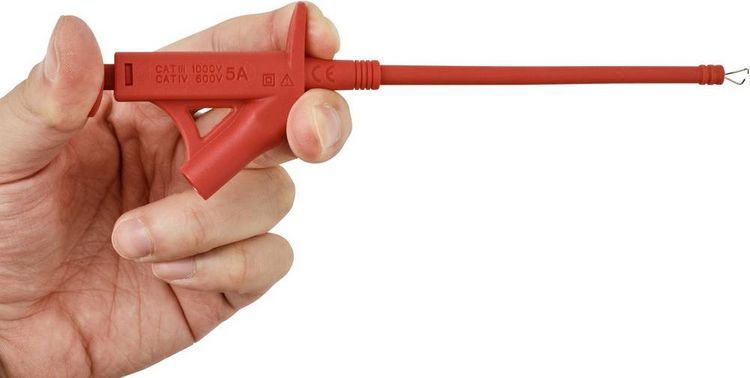 Produktbild: VOLTCRAFT MSK-120 rot Sicherheits-Klemmpr&uuml;fspitze CAT IV 600 V, CAT III 1000V Rot