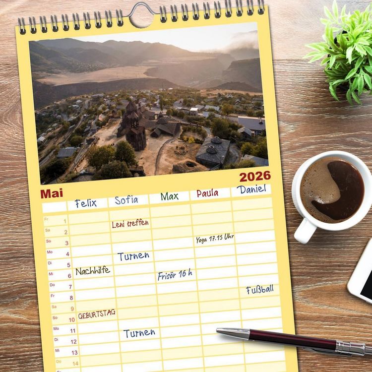 Produktbild: Familienplaner 2026 - Armenien - Ein wundersch&ouml;nes Naturerlebnis. mit 5 Spalten (Wandkalender, 21 x 45 cm) CALVENDO