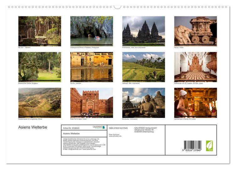 Produktbild: Asiens Welterbe (hochwertiger Premium Wandkalender 2026 DIN A2 quer), Kunstdruck in Hochglanz