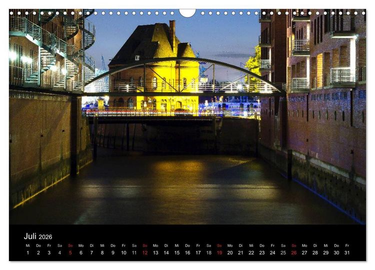 Produktbild: Hamburg - N&auml;chtliche Impressionen (Wandkalender 2026 DIN A3 quer), CALVENDO Monatskalender