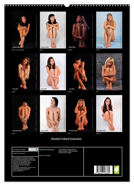 Produktbild: Seated naked beauties (High Quality Premium Wall Calendar 2026 DIN A2 portrait),CALVENDO 12 Month Wall Calendar