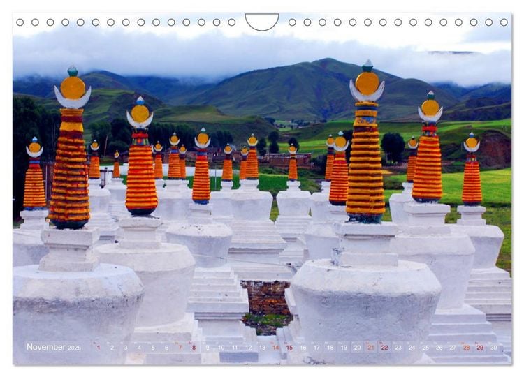 Produktbild: Stupas &ndash; Buddhistische Sakralbauten 2026 (Wandkalender 2026 DIN A4 quer), CALVENDO Monatskalender