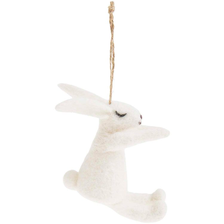 Produktbild: Aufh&auml;nger Filz-Hase, Wei&szlig;, 9,5 x 4,3 x 9cm