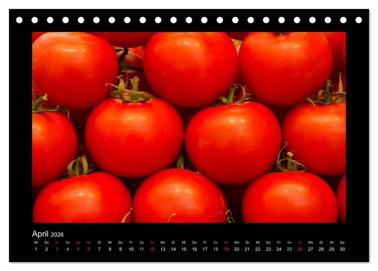 Produktbild: essbar &ndash; Buntes Obst und Gem&uuml;se (Tischkalender 2026 DIN A5 quer), CALVENDO Monatskalender