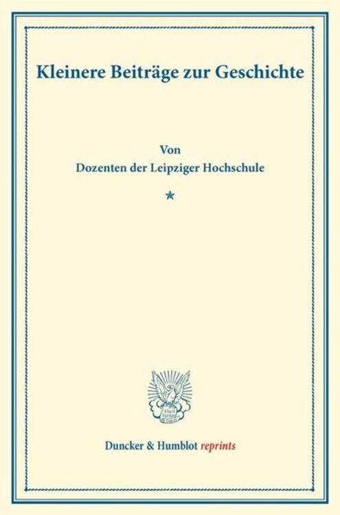 Produktbild: Kleinere Beitr&auml;ge zur Geschichte.