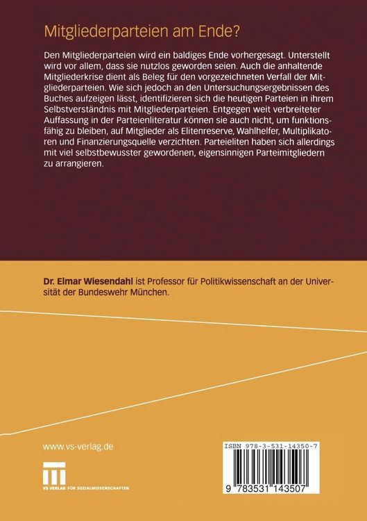 Produktbild: Mitgliederparteien am Ende?