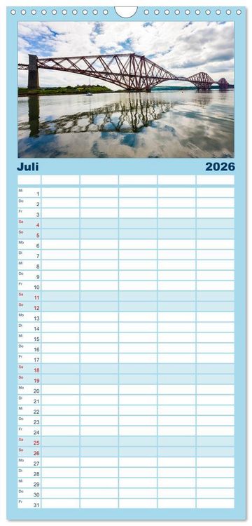 Produktbild: Familienplaner 2026 - Faszination Edinburgh mit 5 Spalten (Wandkalender, 21 x 45 cm) CALVENDO