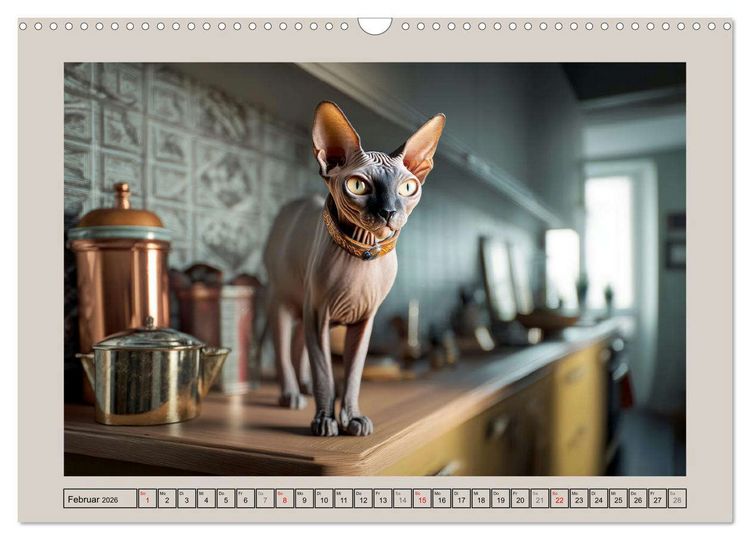Produktbild: Sphinx Katzen. Eleganz auf leisen Pfoten (Wandkalender 2026 DIN A3 quer), CALVENDO Monatskalender