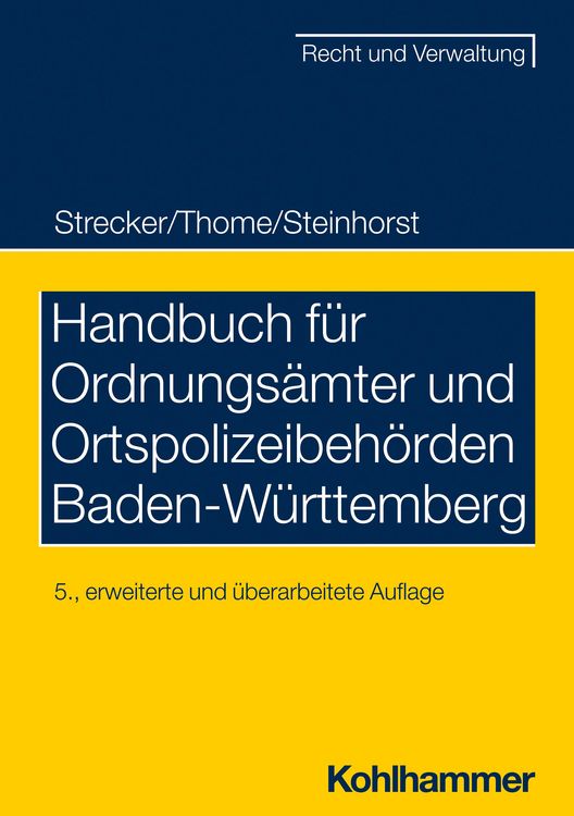 Produktbild: Handbuch f&uuml;r Ordnungs&auml;mter und Ortspolizeibeh&ouml;rden Baden-W&uuml;rttemberg